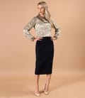Bluza eleganta din viscoza satinata imprimata