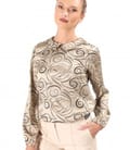 Bluza eleganta din viscoza satinata imprimata