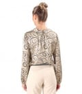Bluza eleganta din viscoza satinata imprimata