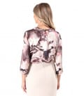 Bluza din viscoza satinata imprimata cu motive florale
