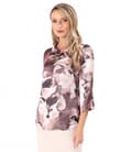 Bluza din viscoza satinata imprimata cu motive florale