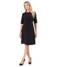Rochie office evazata cu maneci scurte