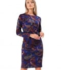Rochie din jerse elastic gros imprimat cu motive paisley