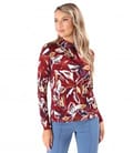 Bluza eleganta din jerse elastic imprimat cu motive florale
