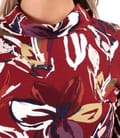 Bluza eleganta din jerse elastic imprimat cu motive florale