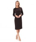 Rochie eleganta din jerse elastic gros cu buline tesute in relief