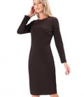 Rochie eleganta din jerse elastic gros cu buline tesute in relief