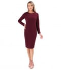 Rochie eleganta din jerse elastic gros cu buline tesute in relief