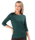 Bluza din jerse elastic uni cu maneci 3/4