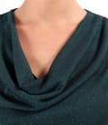 Bluza din jerse elastic cu fir metalic si cu decolteu in falduri