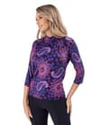 Helanca din jerse elastic imprimat cu motive paisley