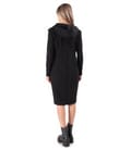 Rochie cu gluga din jerse elastic cu bumbac
