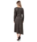 Rochie de seara din jerse elastic cu fir metalic auriu