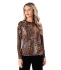 Bluza din jerse elastic cu animal print cu maneci lungi