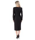 Rochie midi din stofa elastica cu maneci lungi