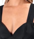 Rochie evazata din tafta cu corset cu bretele