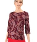 Bluza din jerse elastic imprimat cu motive paisley