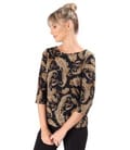 Bluza din jerse elastic imprimat cu motive paisley