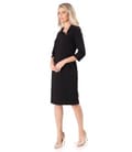 Rochie office cu guler asimetric cu cusatura decorativa