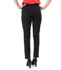 Pantaloni pana din stofa elastica imprimata cu dungi