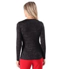 Bluza din jerse elastic cu fir metalic si cu decolteu in falduri