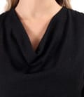 Bluza din jerse elastic cu fir metalic si cu decolteu in falduri