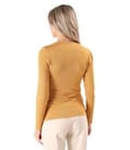 Bluza din jerse elastic cu fir metalic si cu decolteu in falduri