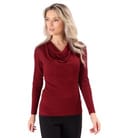 Bluza din jerse elastic cu fir metalic si cu decolteu in falduri