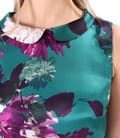 Rochie midi din matase naturala imprimat cu motive florale