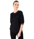 Bluza eleganta din jerse elastic cu maneci 3/4
