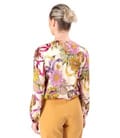 Bluza eleganta din viscoza satinata imprimata cu motive florale