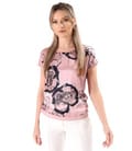 Bluza lejera cu fata din matase naturala imprimata cu motive florale