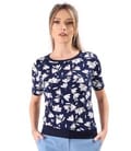 Bluza din jerse elastic cu print cauciucat in relief