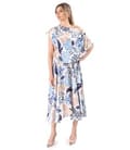 Rochie midi din viscoza satinata imprimata cu motive florale