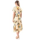 Rochie midi din viscoza imprimata cu motive florale