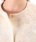 Sacou de ocazie din brocart floral cu perle decorative