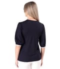 Bluza eleganta din jerse elastic cu maneci 3/4