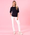Bluza eleganta din jerse elastic cu maneci 3/4