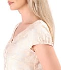 Rochie de ocazie din brocart floral cu perle