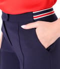 Pantaloni eleganti pana din stofa elastica