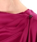 Rochie midi din satin elastic cu decolteu barcuta