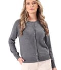 Cardigan tricotat din lana cu casmir cu nasturi pe fata