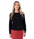 Cardigan tricotat din lana cu casmir cu nasturi pe fata