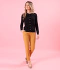 Cardigan tricotat din casmir cu matase natural si lana