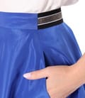 Fusta lunga clos din tafta cu elastic decorativ pe spate