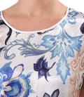 Bluza lejera cu fata din viscoza satinata imprimata cu motive florale