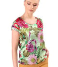 Bluza lejera din viscoza satinata imprimata cu motive florale