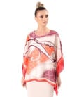 Bluza eleganta tip fluture din voal imprimat