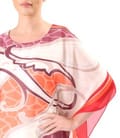 Bluza eleganta tip fluture din voal imprimat