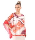 Bluza eleganta tip fluture din voal imprimat